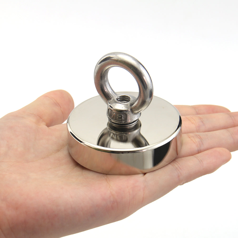 Neodymium Fishing Magnet 60mm with M8 Eye Bolt